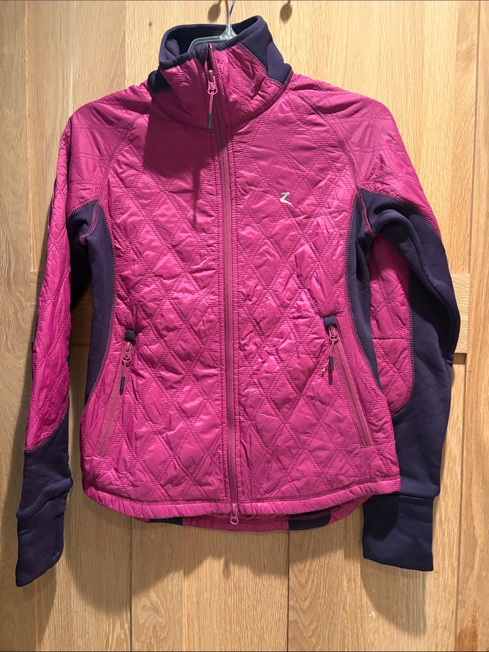 Horze Berry Quilted Athletic Jacket with Contrast Panels